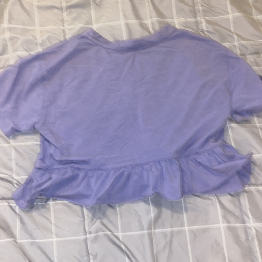 Purple Ruffle Crop Top - Picture 3 of 3